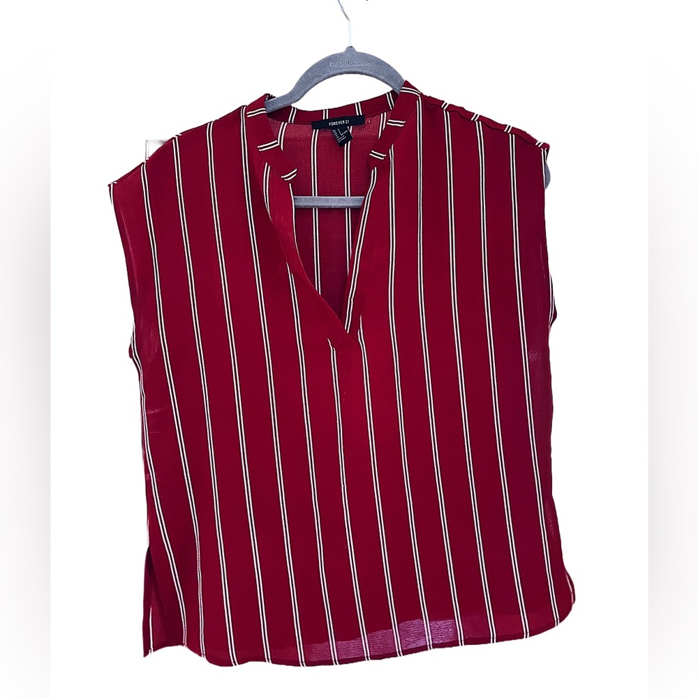 Wine red striped top